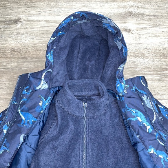 NWT Children’s Place Dinosaur 3-in-1 Winter Coat 5T Blue - Picture 7 of 12
